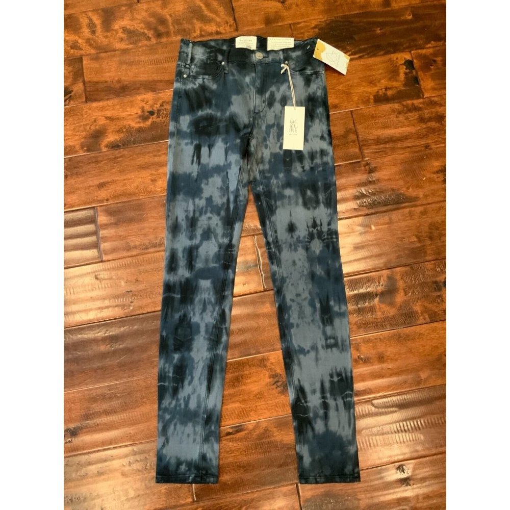 McGuire "Newton Skinny" Blue Tie-Dye Smoking Gun Wash Jeans, Size 24 NWT! $248